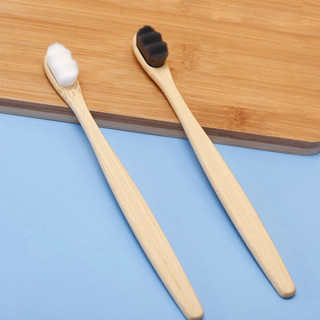 1Pcs Escova Dental Ultra Fina Macia Milhões De Cerdas Adultas De Bambu Vegan Dentes Limpeza Profunda Oral Care