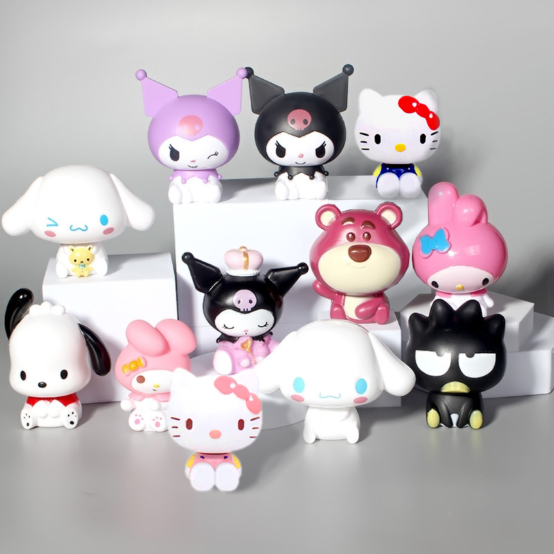 Kuromi Cinnamoroll Anime Figura Kawaii Brinquedos Bolo Decorativo Presentes Fofos Para Crianças Kitty My Melody Decoraçã