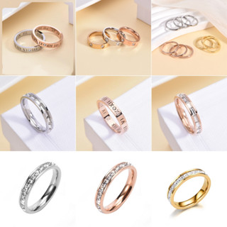 Anel Diamante Moda Aço Titânio/Tamanho 6-9