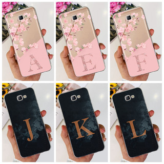 Samsung Galaxy J7 Prime/On7 (2016)/J7Prime 2018 SM-G610Y G610F G611F Flor De Moda Névoa Carta Inicial Estojo De Silicone Macio TPU