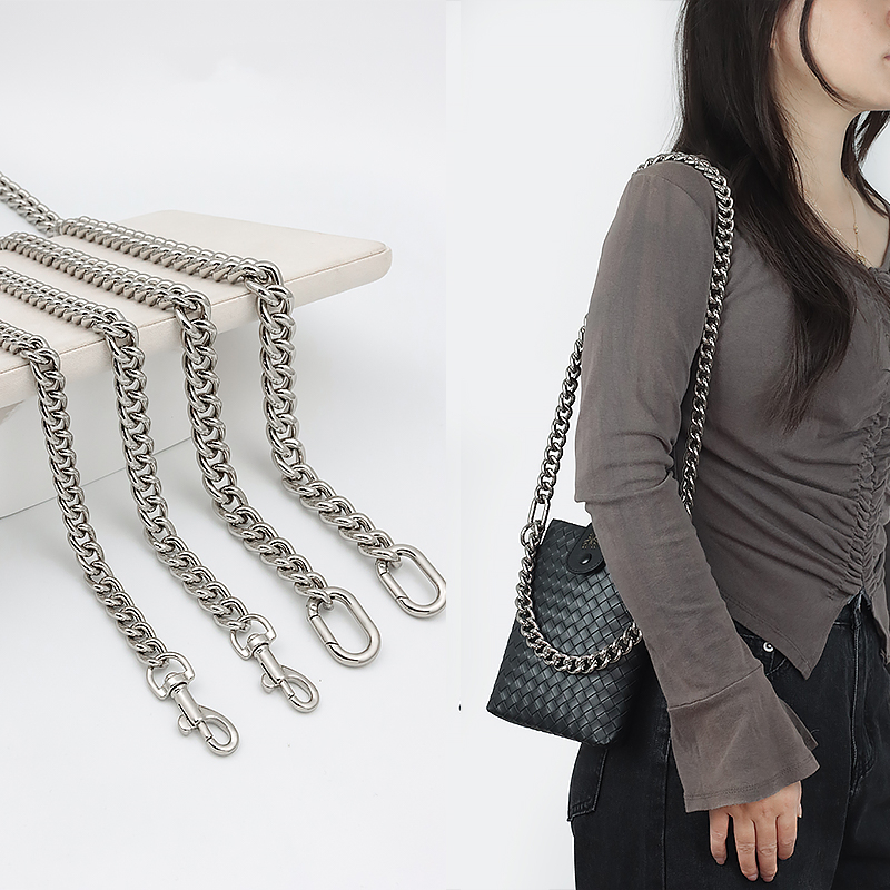 Acessórios De Corrente High-End Bags Bolsa Ultralight Silver Aluminum Metal Correia Metálica De Um Ombro