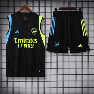 2324 Arsenal black pretcamisa +shorts de futebol personalizado conjunto de time roupa de treino regata blusa do treino football jersey