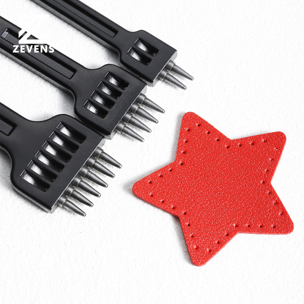 4/5/6mm Buraco Costura Redonda Furador Soco 2 4 6 Prong Espaçamento Rodada Row Cortador De Couro Ofício Ferramenta Punch