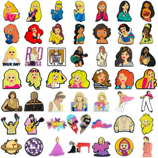 Jibbit Para Croc Shoe Charms 50 Estilo De Decorações Taylor Swift Cartoon Princesa PVC Acessórios Com Botões