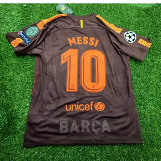 Barcelona Retro 2017 2018 Messi Camisa Jersey de Futebol Jersey Laranja 17 / 18
