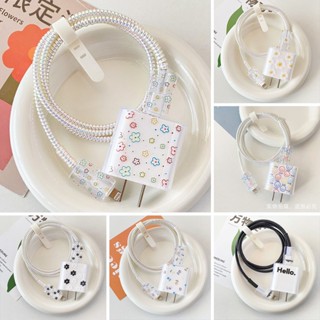 Fofo Fashion Flower Capa Protetora De Cabo INS Para Carregador De Iphone 18/20W/Silicone Caixa Floral/Kit De Bobinador De Dados Nó De Arco 3D Manga Adaptadora De Alimentação Do Coração