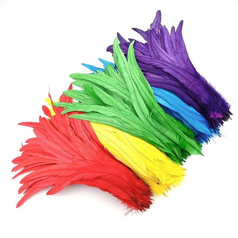 50Pcs/Lote 23-28cm Pena De Cauda De Galo Para Artesanato Penas Natural Festa De Casamento Decoração Acessórios De Carnaval Pluma Longa