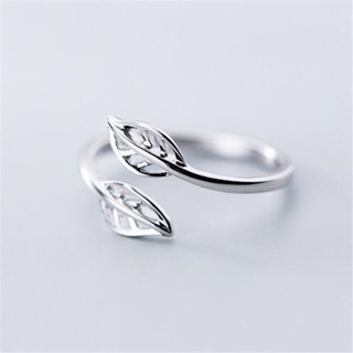 Moda Simples Simples Simples Anel de Prata 925 Libras Esterlinas Anel Simples Criativo Mori Série Double Leaf Open Ring Fêmea Coreana Versão Fresh Sweet Hollow Maple Leaf Ring Jóias CR340 em Oferta na Shopee
