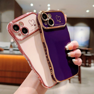 Amor Galvanizado Janela À prova de choque Grande Case Celular Capinha Capa Para IPhone 15 14 13 12 11 Pro Max Plus
