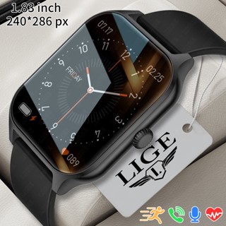 Relógio inteligente LIGE para homens Tela HD de 1,83 polegadas Chamada Pulseira inteligente Monitoramento de saúde Esportes SmartWatch à prova d
