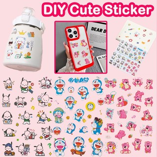 Adesivos de desenho animado transparentes DIY decorativo manual decoração à prova d'água …