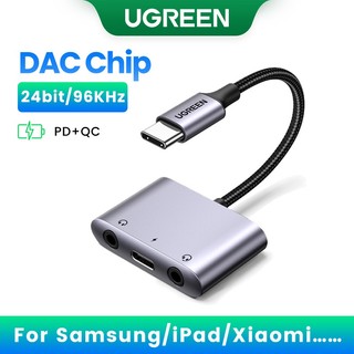 Ugreen 3-In-1 Usb C A 3 5 mm DAC Suporte De Adaptador De Áudio PD 60W Carregamento Rápido E Audição Para iPhone Samsung em Oferta na Shopee