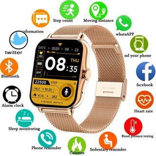 New Mulheres Homens Relógio Inteligente 1.69 Full Touch Screen Fitness Tracker Bluetooth Chamada Smart Clock Smartwatch Adequado Para Apple E Android