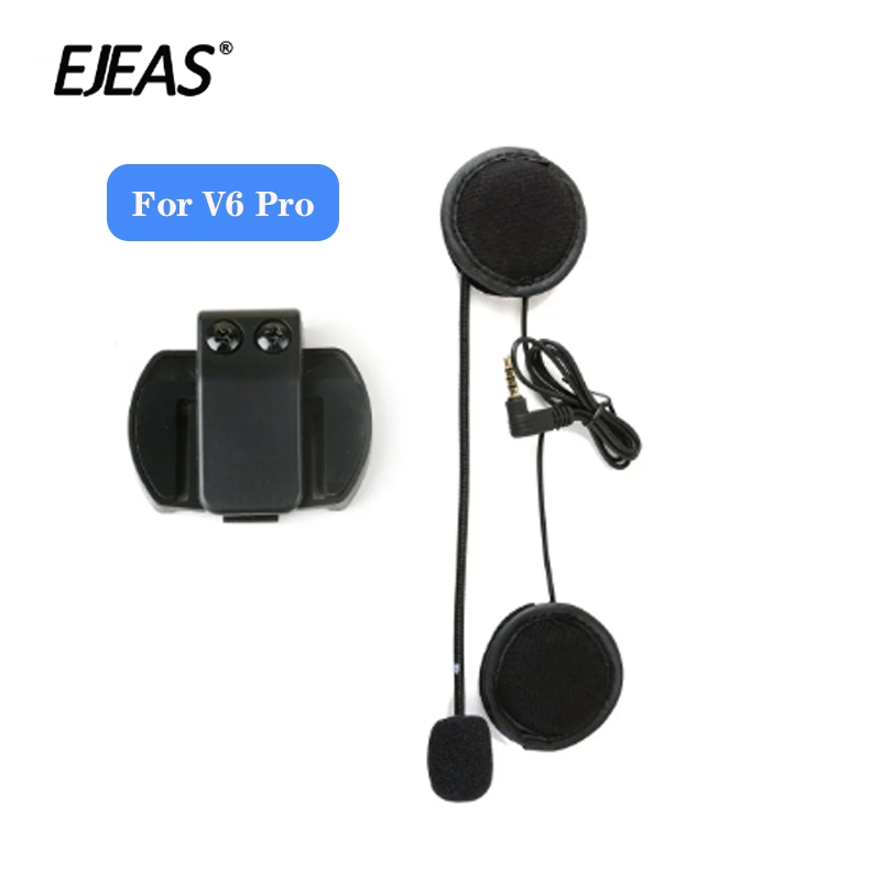 EJEAS V6 Pro Capacete Intercomunicador Clip 3.5mm Microfone Fone De Ouvido Alto-Falante Para Vnetphone V6 Bluetooth Motocicleta em Oferta na Shopee