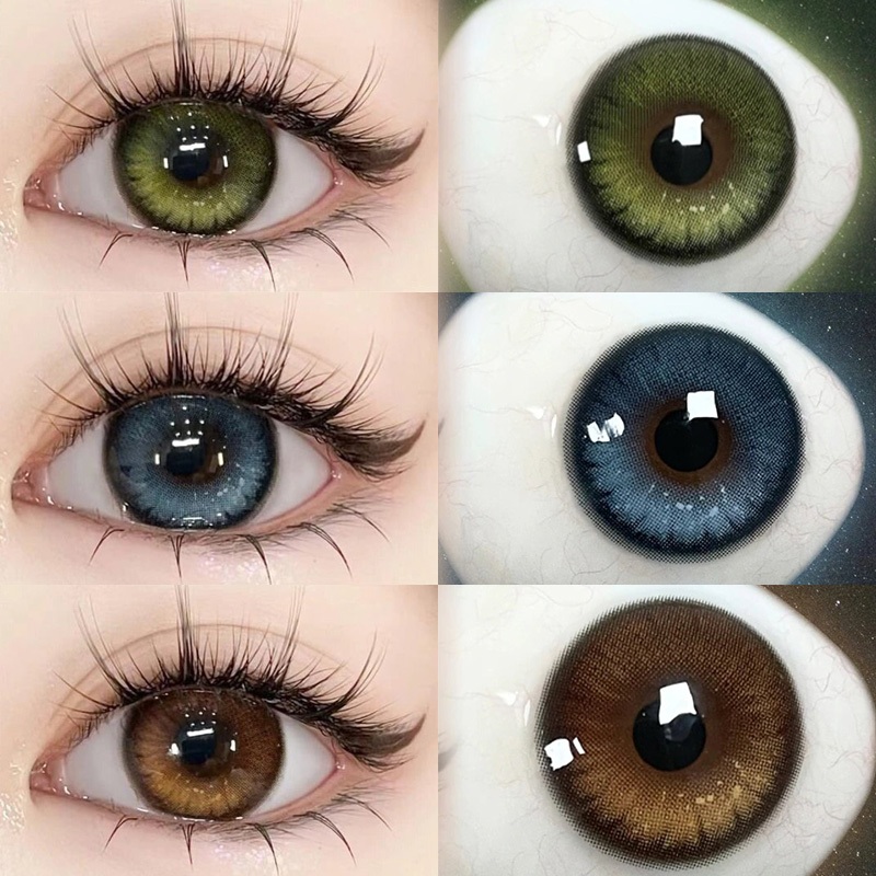 Yimeixi 2pcs Nova Cor De Contato Com Os Olhos Menos De Alta Qualidade Fashion Blue Eyes Contatos Lentes De Beleza Uso An