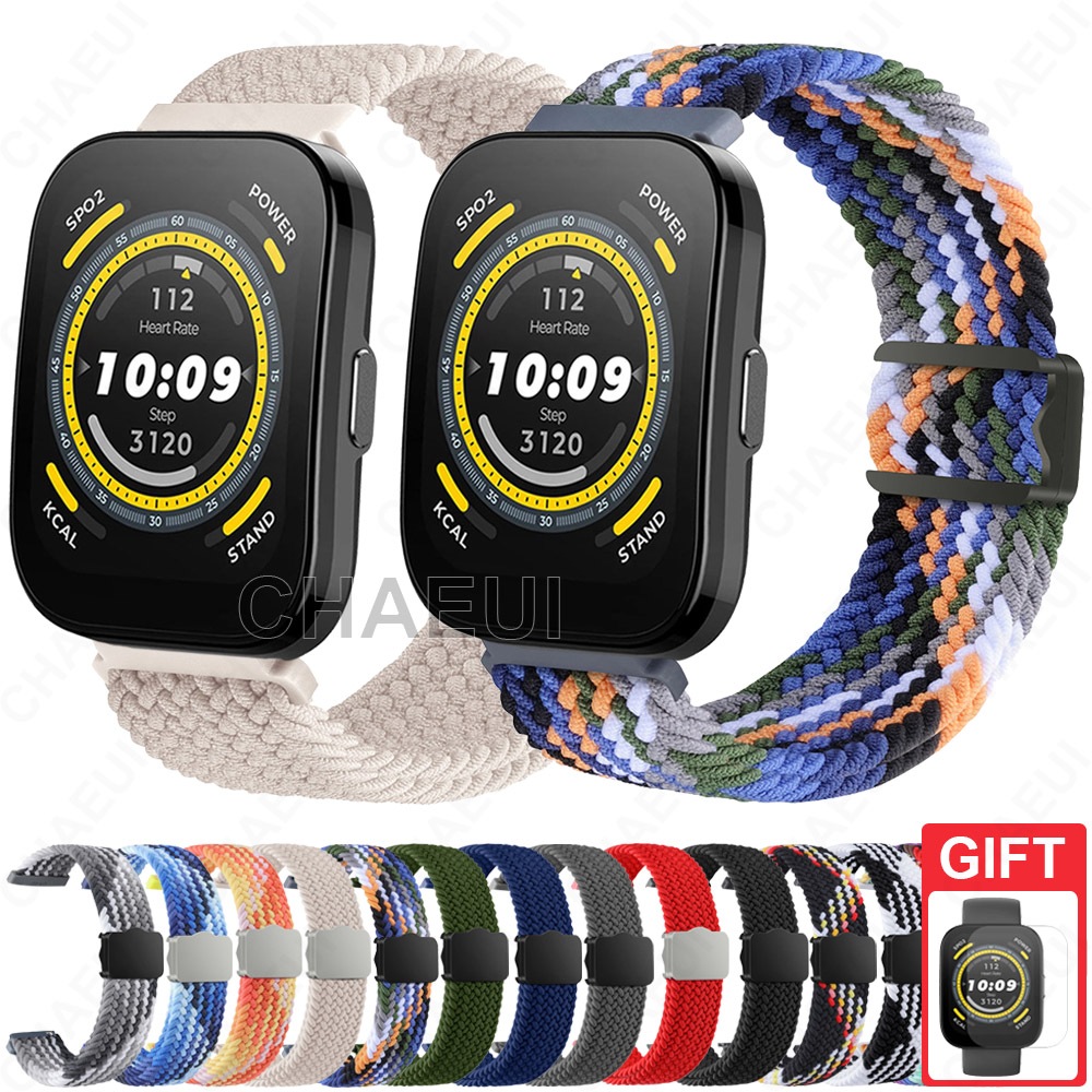 Acessórios De Pulseira De Nylon Tecido Para Amazfit Bip 6 5 Unity 3 U Pro S / GTS 4 Mini 3 2
