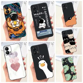 Para Moto Motorola G53 Case 2023 Novo Design Cartoon De Astronauta Slim Capa De Silicone Preto Macio MotoG53 XT2335-2 Shell