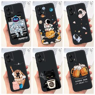 Para Moto Motorola G73 2023 Capa Espaço Moda Astronauta Traseira Em Silicone Macio Preto G 73 MotoG73 Capinha