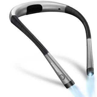 Luz de Leitura Noturna com led de Leitura Luz de Livro de Leitura USB Carregamento de Três Cores Luz de Leitura de Pescoço Pendurado com Cabeça Dupla Dobrável