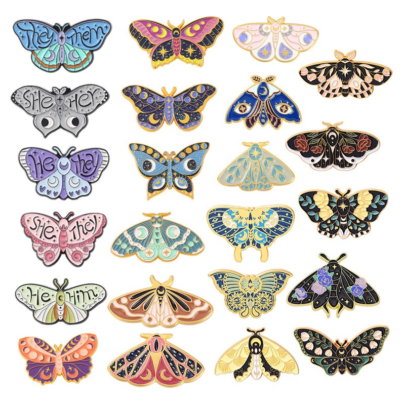 Broches Bonitos Borboleta Série Esmalte Alfinetes Lapela Roupas Crachás Cartoons Acessórios De Moda