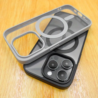 Luxo Transparente Magnético Sem Fio Carregamento Caixa De Telefone Para iPhone 15 14 13 12 11 Pro Max Plus Armadura À Prova De Choque Capa De Silicone Macia Pára-Choques