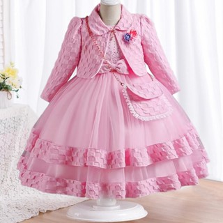 Festa De Aniversário Das Meninas jacquard Bordado Em Vestido Comprido De Noiva Noite De 4-12 Anos