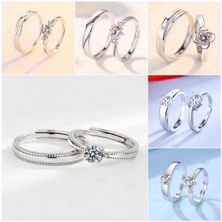 Anel De Amor À Primeira Visão Um Par De Nichos De Moda Aberto Fresco Casal De Diamante Simples em Oferta na Shopee