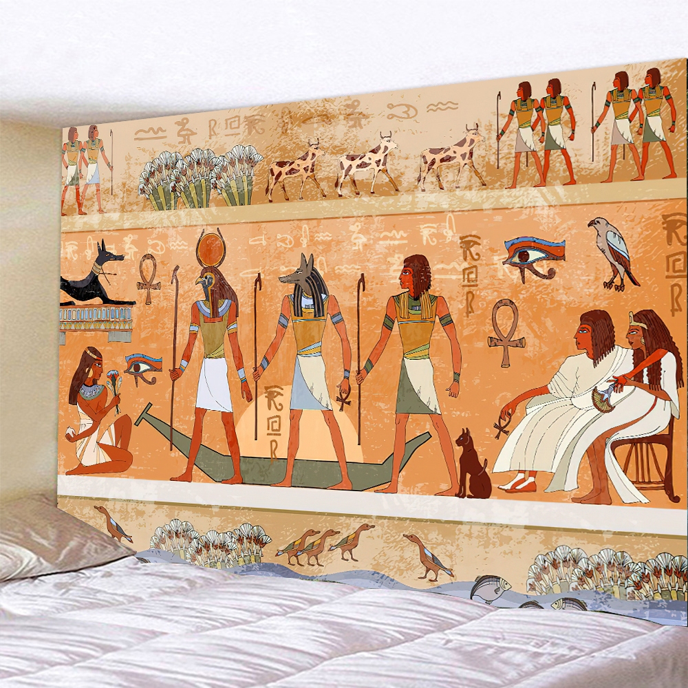 Decoração de quarto Estética Tapeçaria interessante Linda antiga decoração Cultural egípcia Tapeçaria Decoração de casa 
