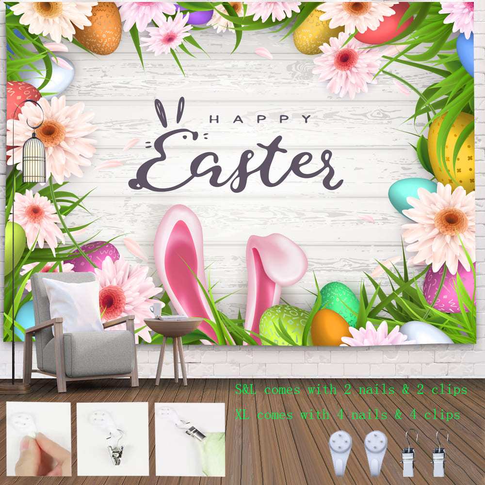 Decoração de quarto Estética Tapeçaria interessante Lindo coelho de Páscoa Decoração de ovo de Páscoa Tapeçaria Decoraçã