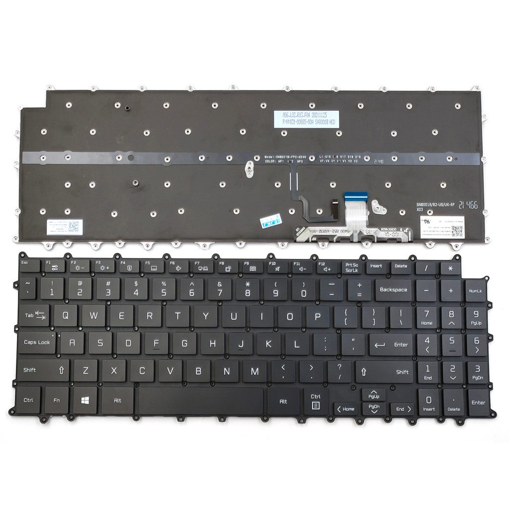 Novo LG Gram 16Z90P 16ZD90P 16Z90PD 16Z90PC Teclado Retroiluminado US