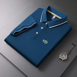 Novo Estilo de Camiseta Polo de Manga Curta Bordada Masculina Camiseta Polo de Primavera Verão High-End Fashion Business Casual Anti-Rugas Revita