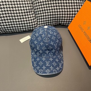Lv Boné de beisebol com o logotipo Dark Blue Denim