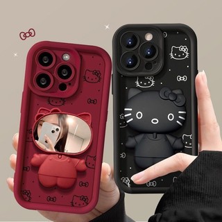 Capa Infinix Hot 30i Hot 30 4G Hot 12i Hot 12 Play Hot 20 4G Hot 20i Hot 20 Cartoon cute cat with cat mirror phone case em Oferta na Shopee