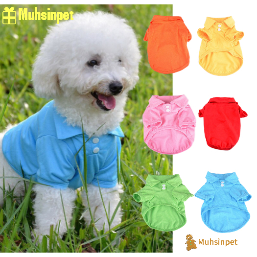 【Muhsinpet】Camisa polo para animais de estimação Primavera e verão nova roupa de cão e gato pet T-shirt