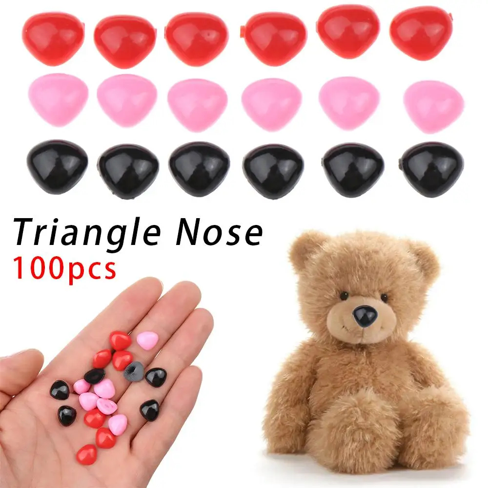 100pcs plástico boneca narizes triângulo narizes urso botões de segurança peças de brinqu…