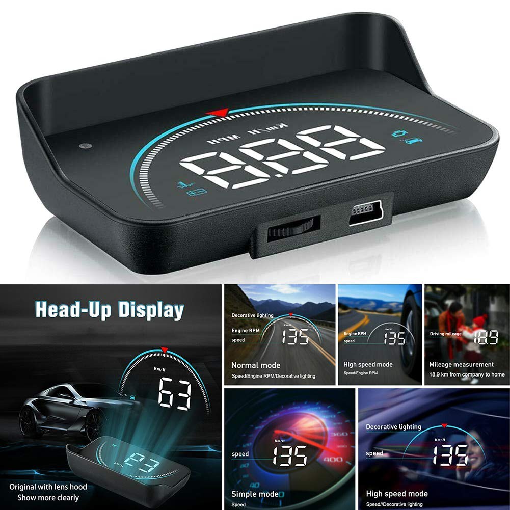 Projetor De Temperatura Da Água Velocímetro RPM OBD2 II Com Visor HUD Do Carro