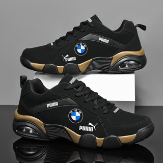 Sapatos BMW Tênis De Couro Genuínos Resistentes À Roupa Masculina Genuíno