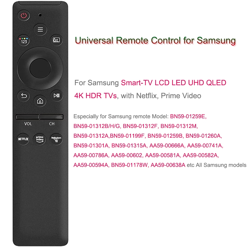 Substituição Universal Para Samsung-Smart-TV-Remote , Novo Infravermelho De Atualização Controle Remoto , Com Netflix , Botões De Vídeo