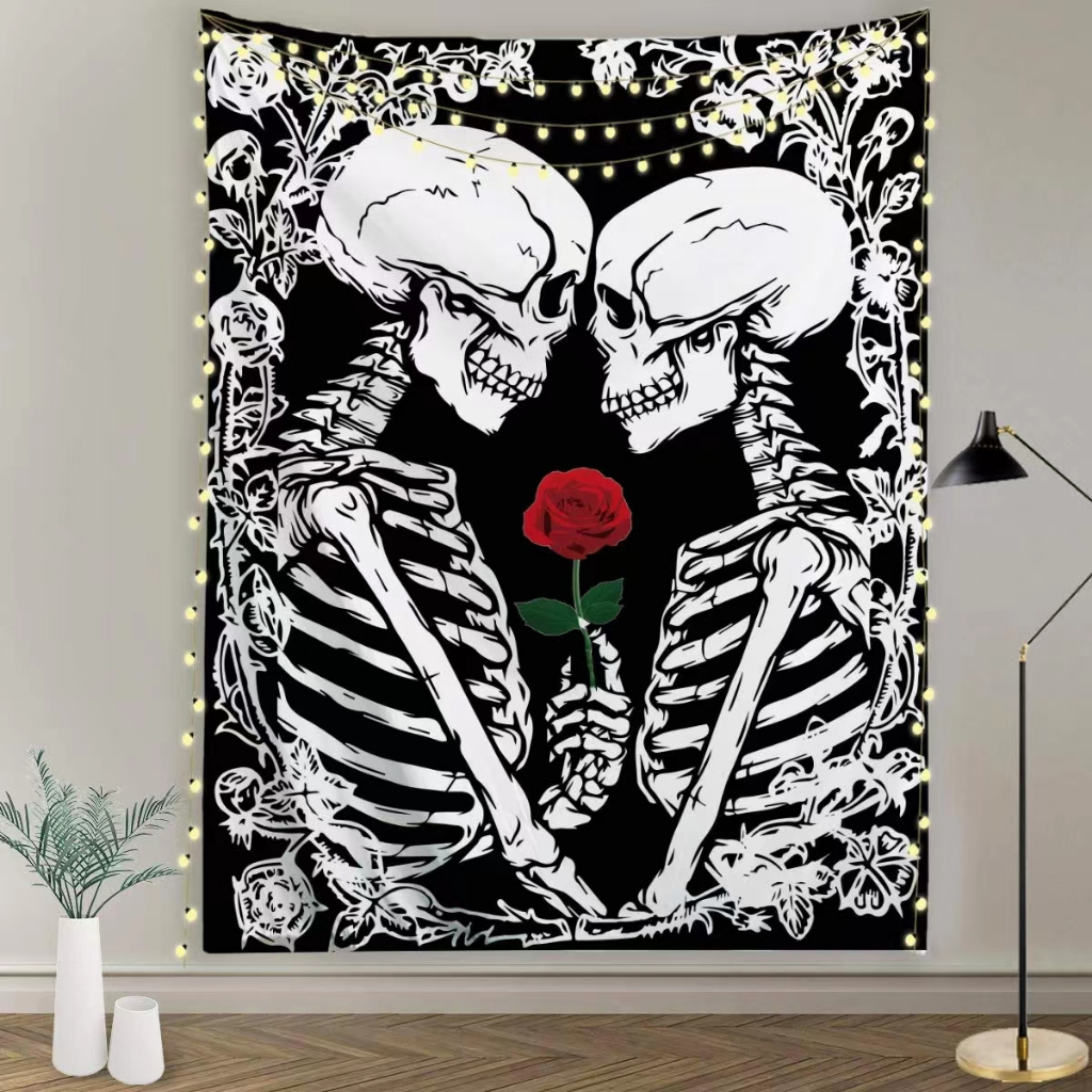 Decoração de quarto Estética Tapeçaria interessante Linda caveira Decoração de casal Tapeçaria Decoração de casa Tapeçar