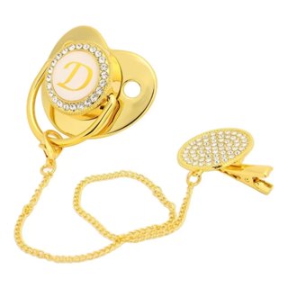 26 Carta Baby Pacifier, Baby Golden Chain Pacifier, Teether Toy