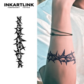 Adesivos Temporários Para Tatuagem De Espinhos , Mágica De Longa Duração À Prova D