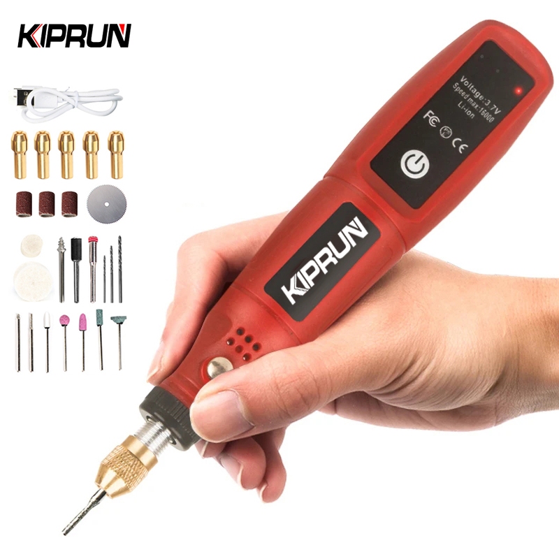 KIPRUN Ferramentas Elétricas De Perfuração Sem Fio , Conjunto De Acessórios De Retificação De Brocas De 3.6V , Broca Elétrica De Velocidade Fixa Para Joalheria Dremel Metal De Pó , Recarga USB