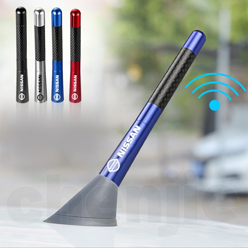 [Promo]Para Nissan 1 Pcs Universal Antena De Carro Antena Para Carro De Fibra De Carbono Telhado Para Sinal Melhorado FM
