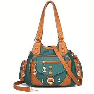Bolsa Fashion Large Capacity Tote Bag , Texturizada De Couro De PU Macio