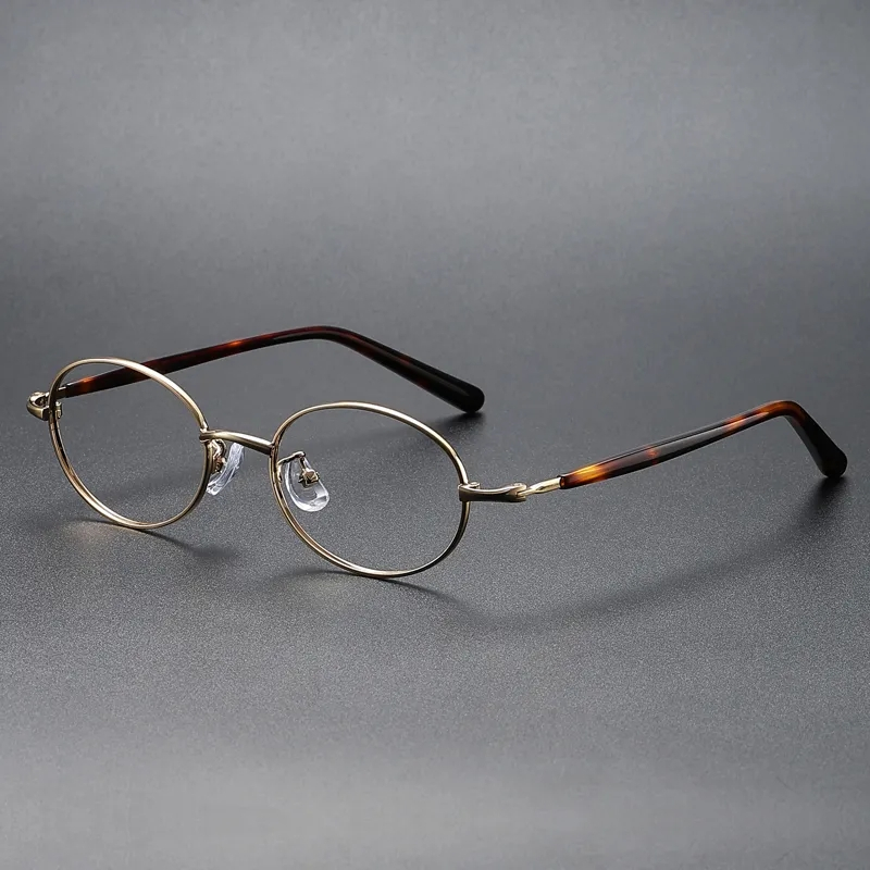 Moldura Oval Retro Óculos De Arte Masculina E Feminina Tendência Metal Elíptico Fino De Moda Japonesa Coreana 00236
