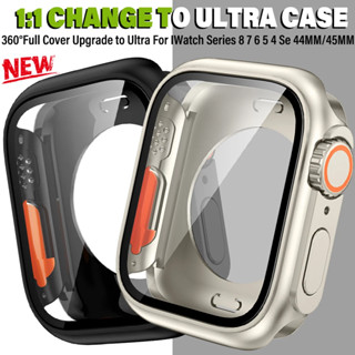PC case + Aparência De Filme Temperado Atualizado Para Caixa Protetora Ultra 49mm Adequado Relógios Apple Série 8 7 6 se 45mm 44mm i Relógio 5 4 44mm