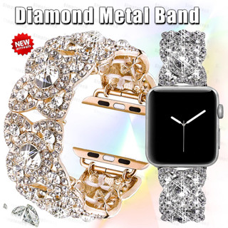 A Pulseira Metálica Diamantada É Aplicável Ao Relógio Apple Série ultra 9 8 7 6 se 5 4 3 Compatível Com 38 mm 40 42 44 41 45 49
