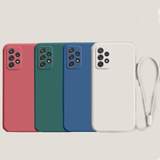 Para Samsung A13 A23 A52 A52S A72 A32 4G Moldura Quadrada Capa Macia Com Alça De Pulso De Mão Cordão em Oferta na Shopee