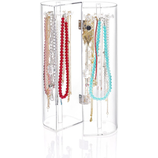 Organizador De Suporte De Colar Acrílico Com 24 Ganchos Rotação Colares Longos À Prova De Pó Pulseiras Pingentes em Oferta na Shopee
