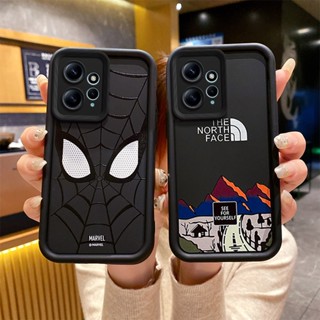 3d Border Spiderman North Face Cartoon Caixa Para Xiaomi Redmi Note 12 Pro 11 11S 10 10S Mi Poco X5 À Prova De Choque Capa De Telefone Macia de borda reta